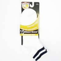 WHITE WRIGHTSOCK CUSHIONED DLX ANKLE LENGTH SOCK