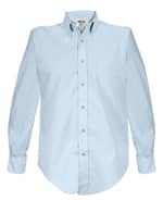 MENS NEW LONG SLEEVE SOLID BLUE CLERK SHIRT