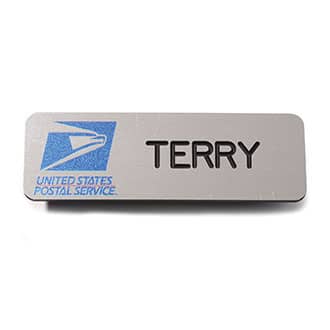 1X3 SILVER NAMEPLATE W/POSTAL LOGO PB