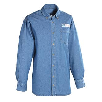 Postal Uniform Shirt Denim Long Sleeve for Mail Handlers and